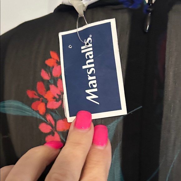 Calvin Klein Black Floral Long Sleeve Dress - Picture 8 of 12